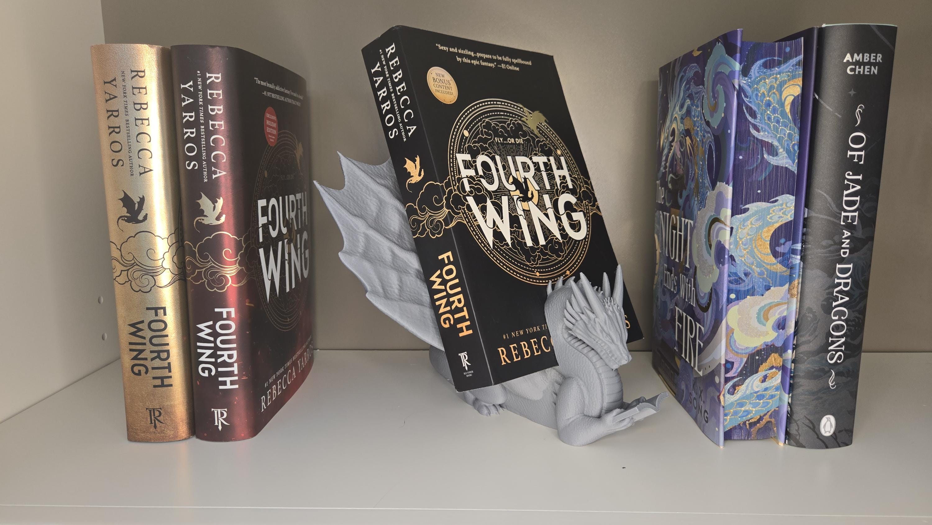 Dragon Reading Book Holder | Bookcase Decor | Book Display
