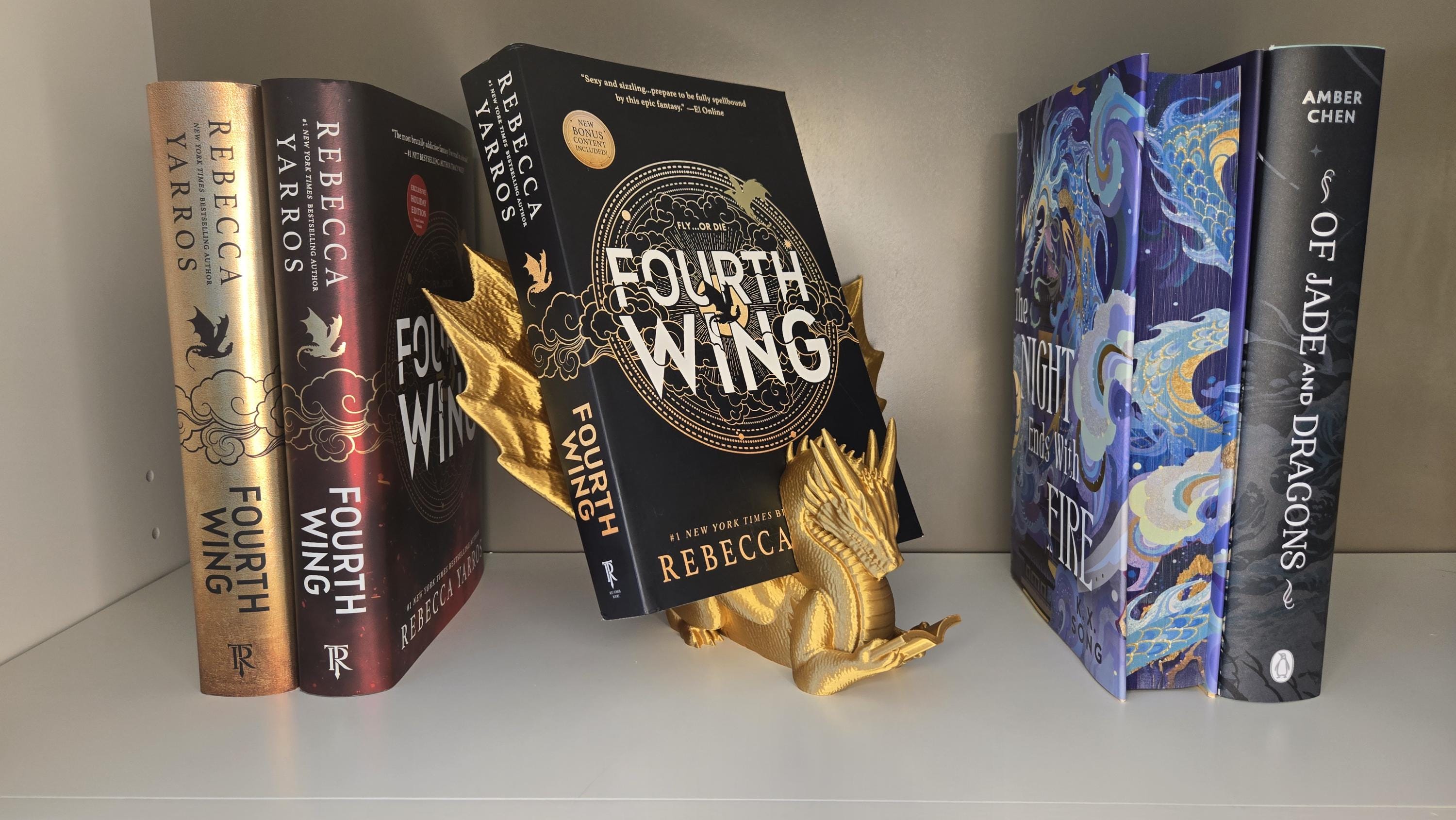 Dragon Reading Book Holder | Bookcase Decor | Book Display