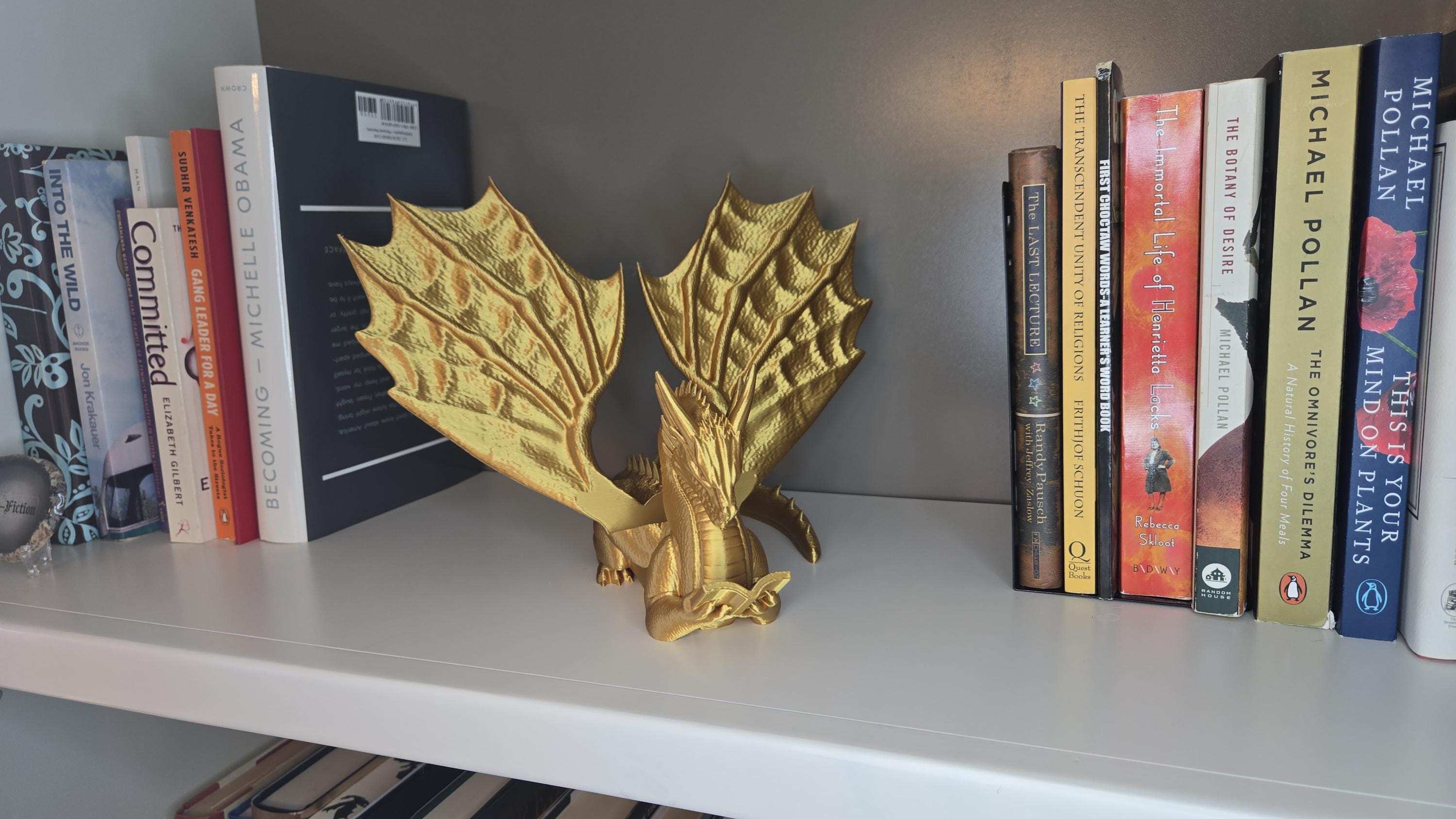 Dragon Reading Book Holder | Bookcase Decor | Book Display