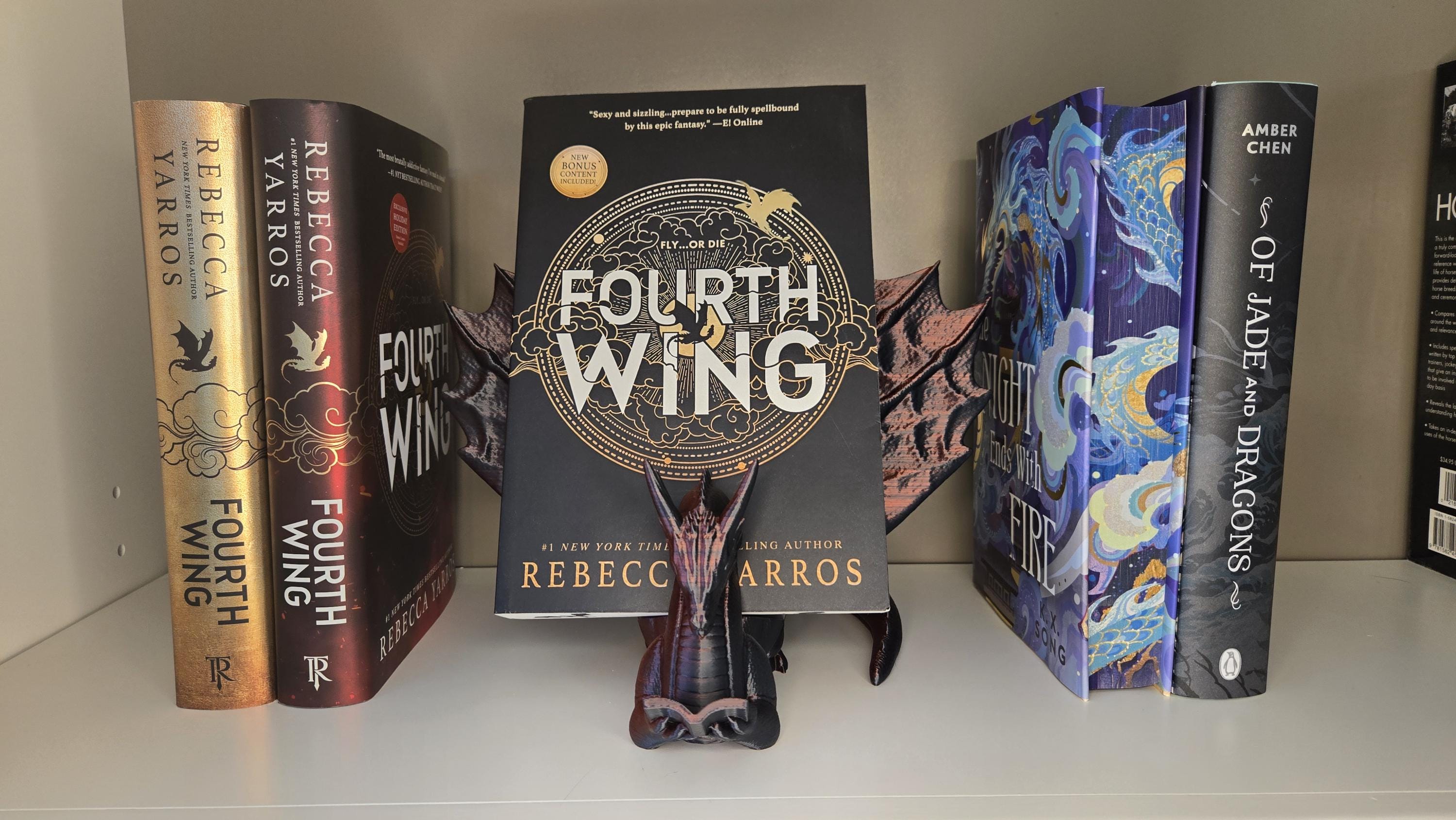 Dragon Reading Book Holder | Bookcase Decor | Book Display