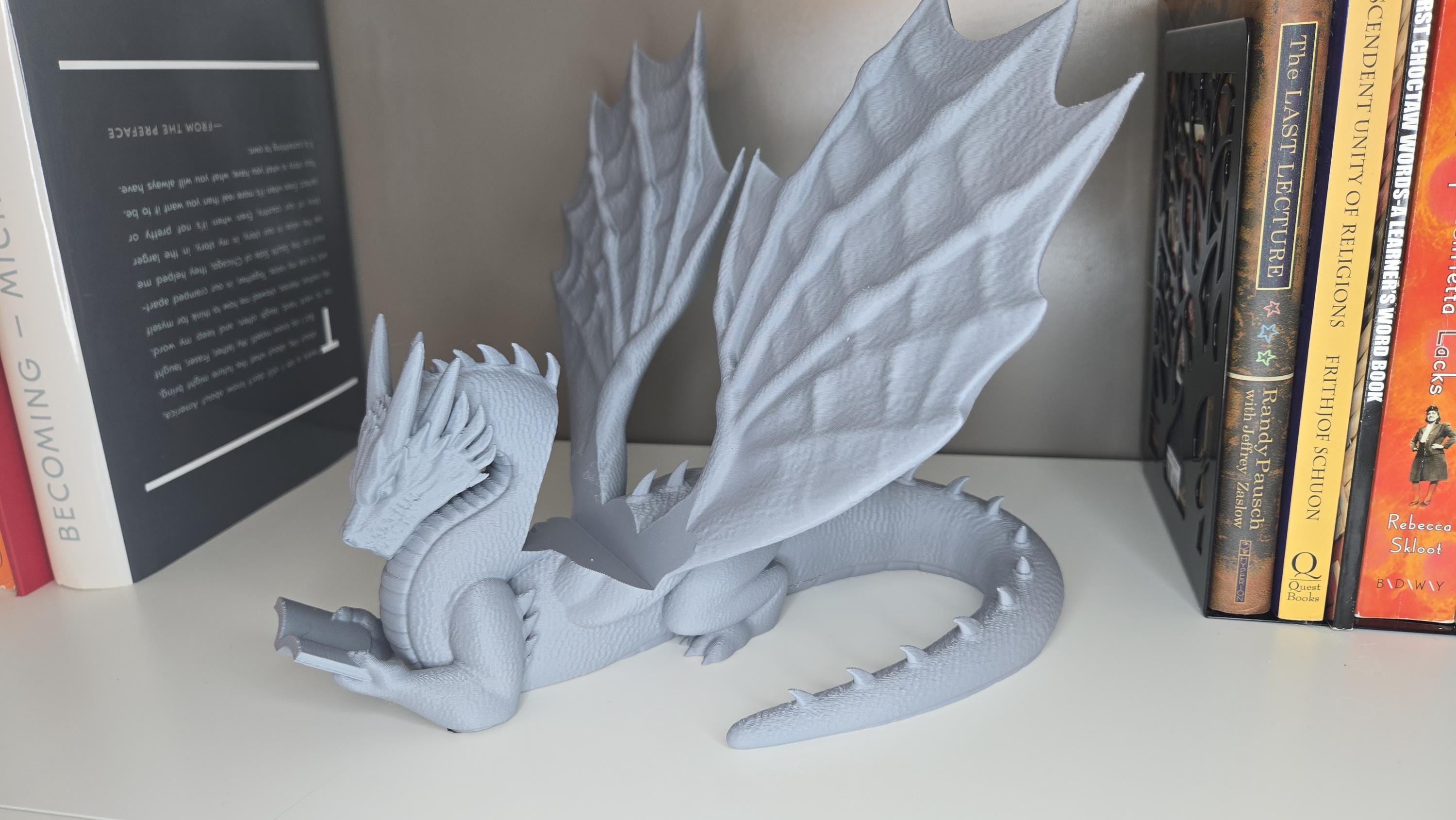 Dragon Reading Book Holder | Bookcase Decor | Book Display