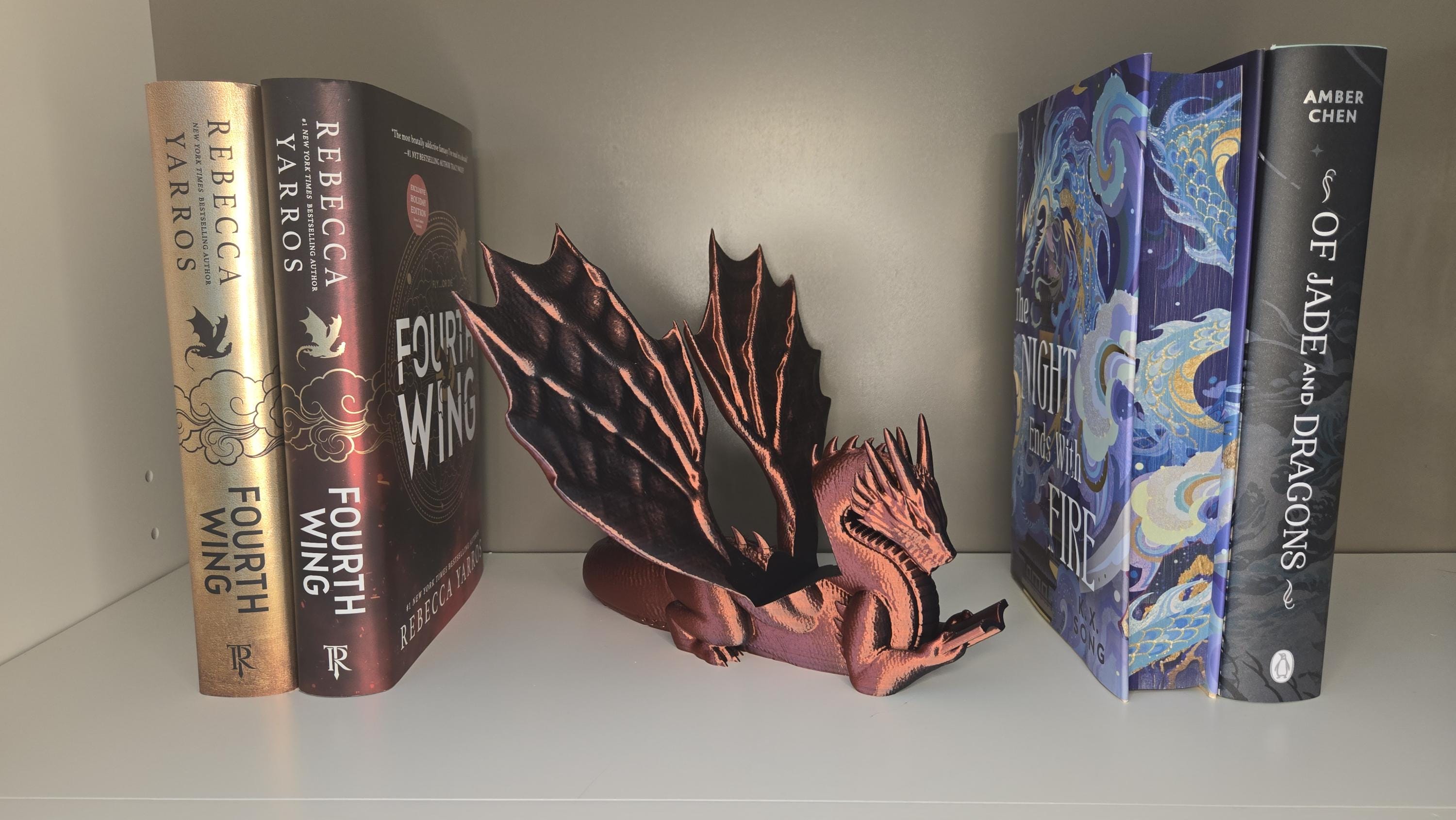 Dragon Reading Book Holder | Bookcase Decor | Book Display