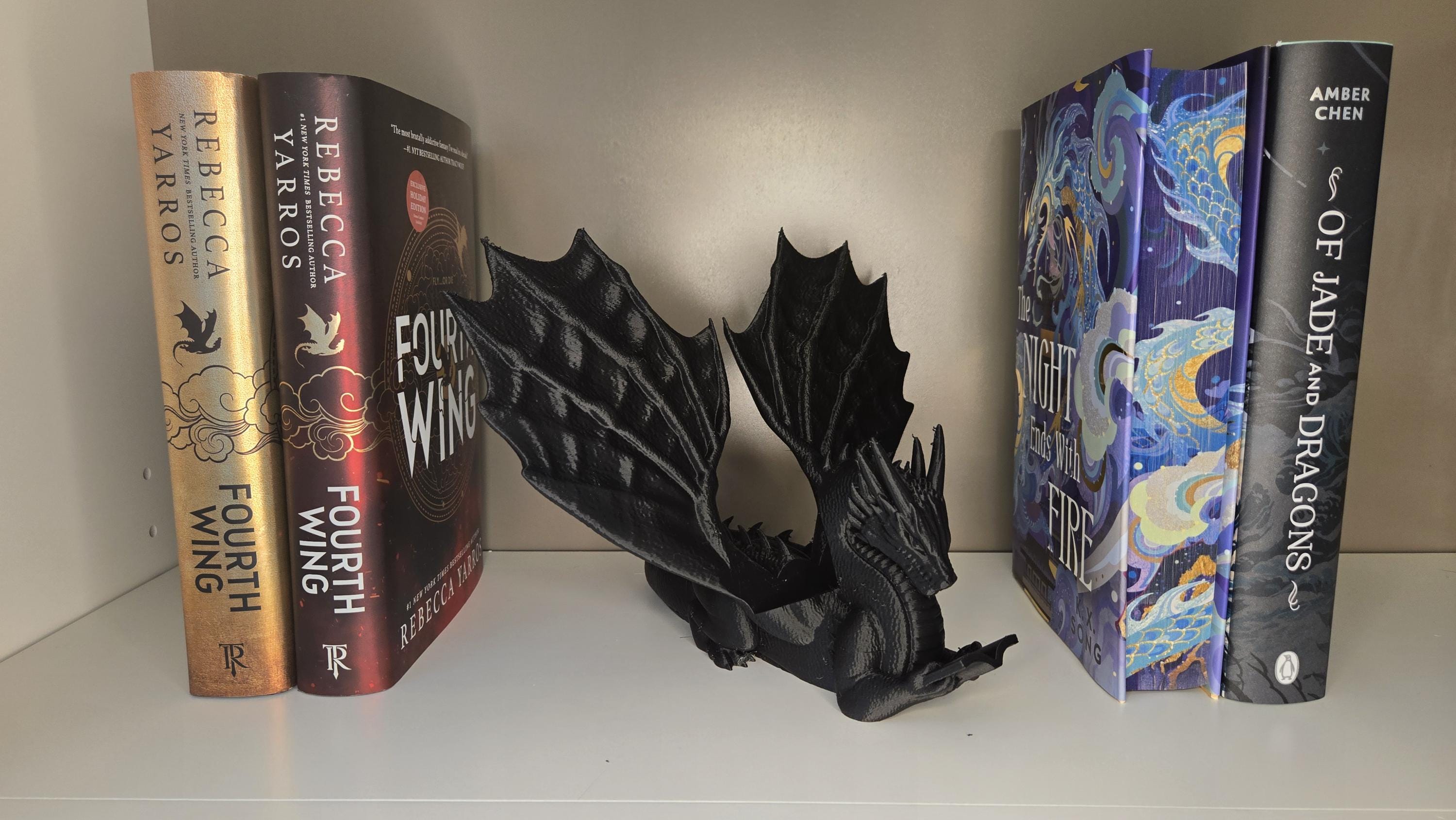 Dragon Reading Book Holder | Bookcase Decor | Book Display