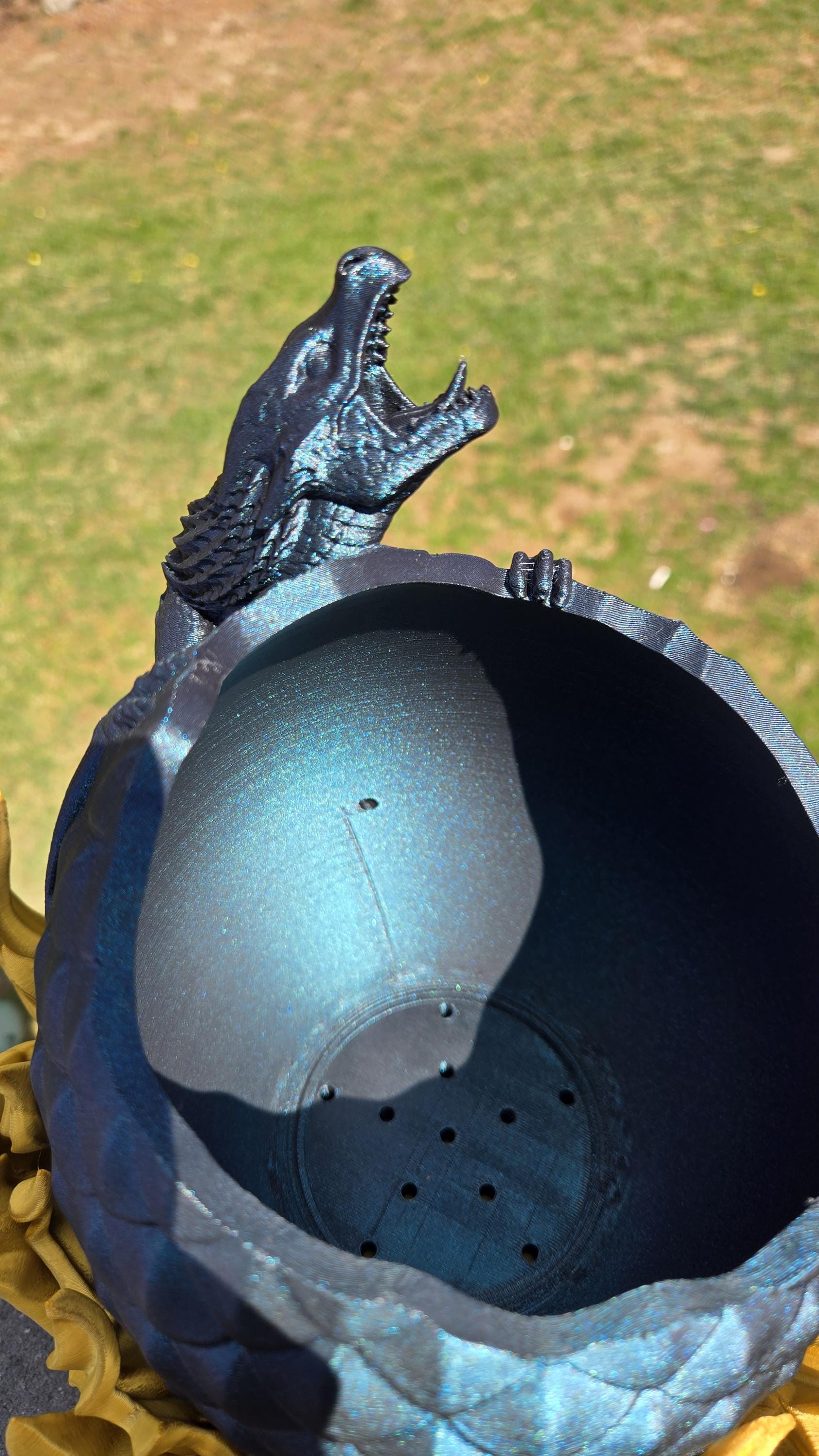 Dragon Hatching in Fire Planter with Drainage holes and watering hole