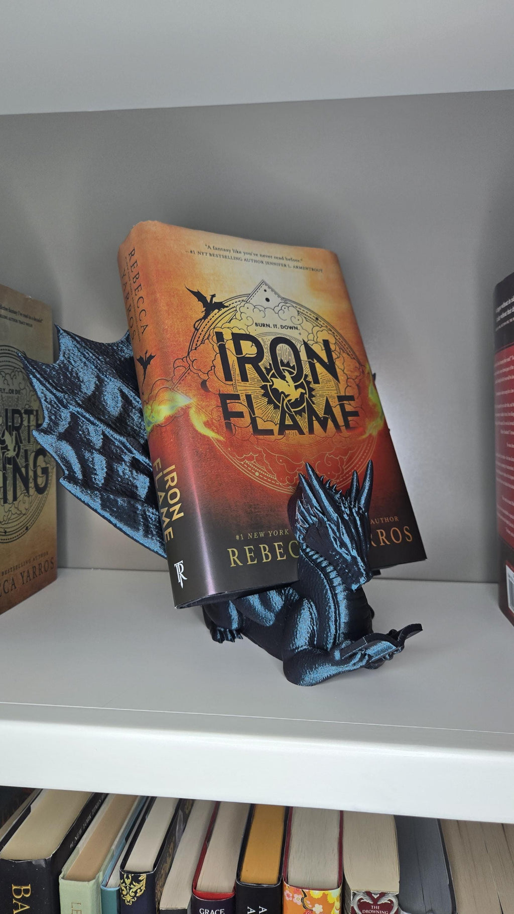 Dragon Reading Book Holder | Bookcase Decor | Book Display