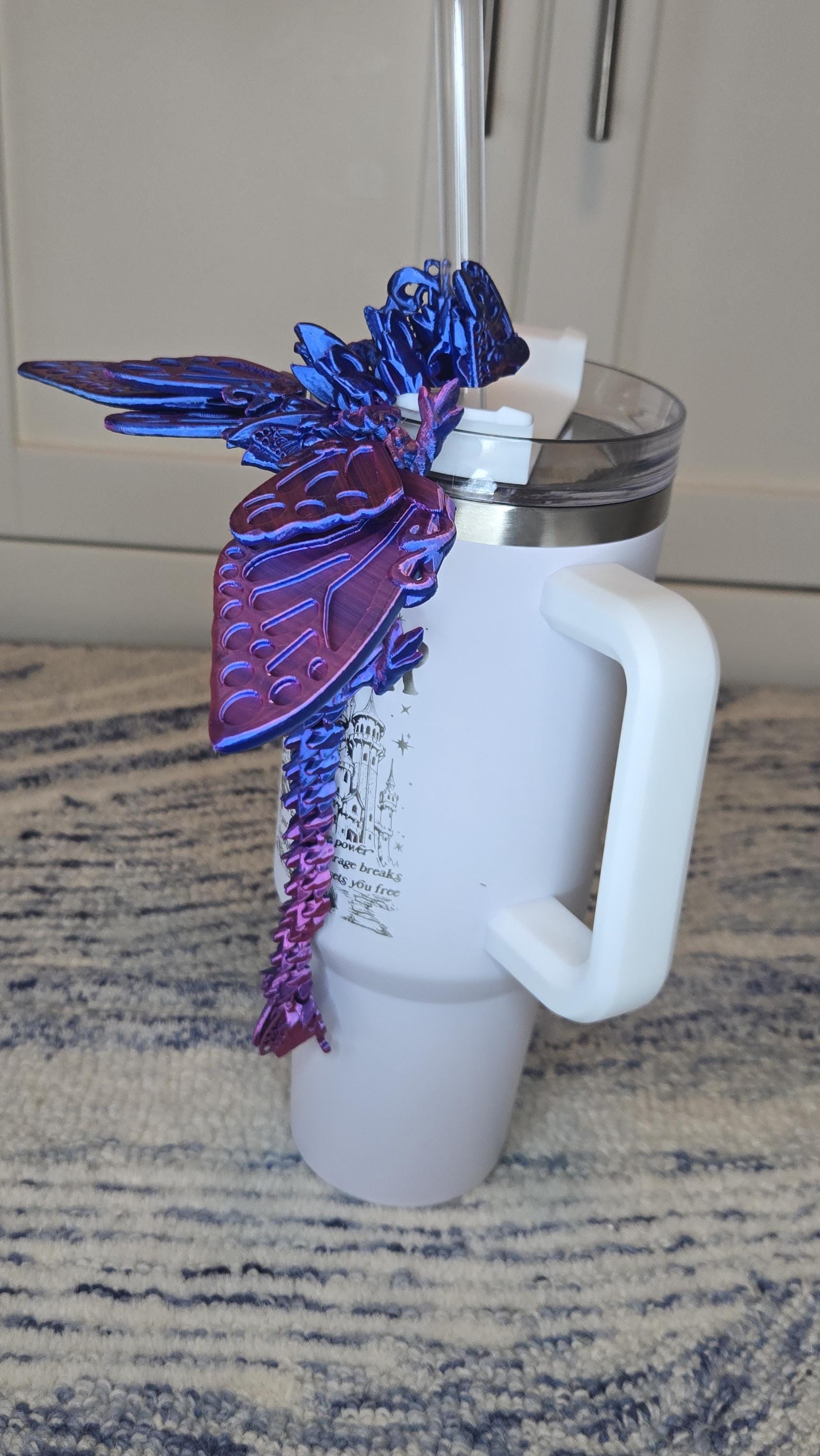 Tumbler straw charm - Butterfly Dragon