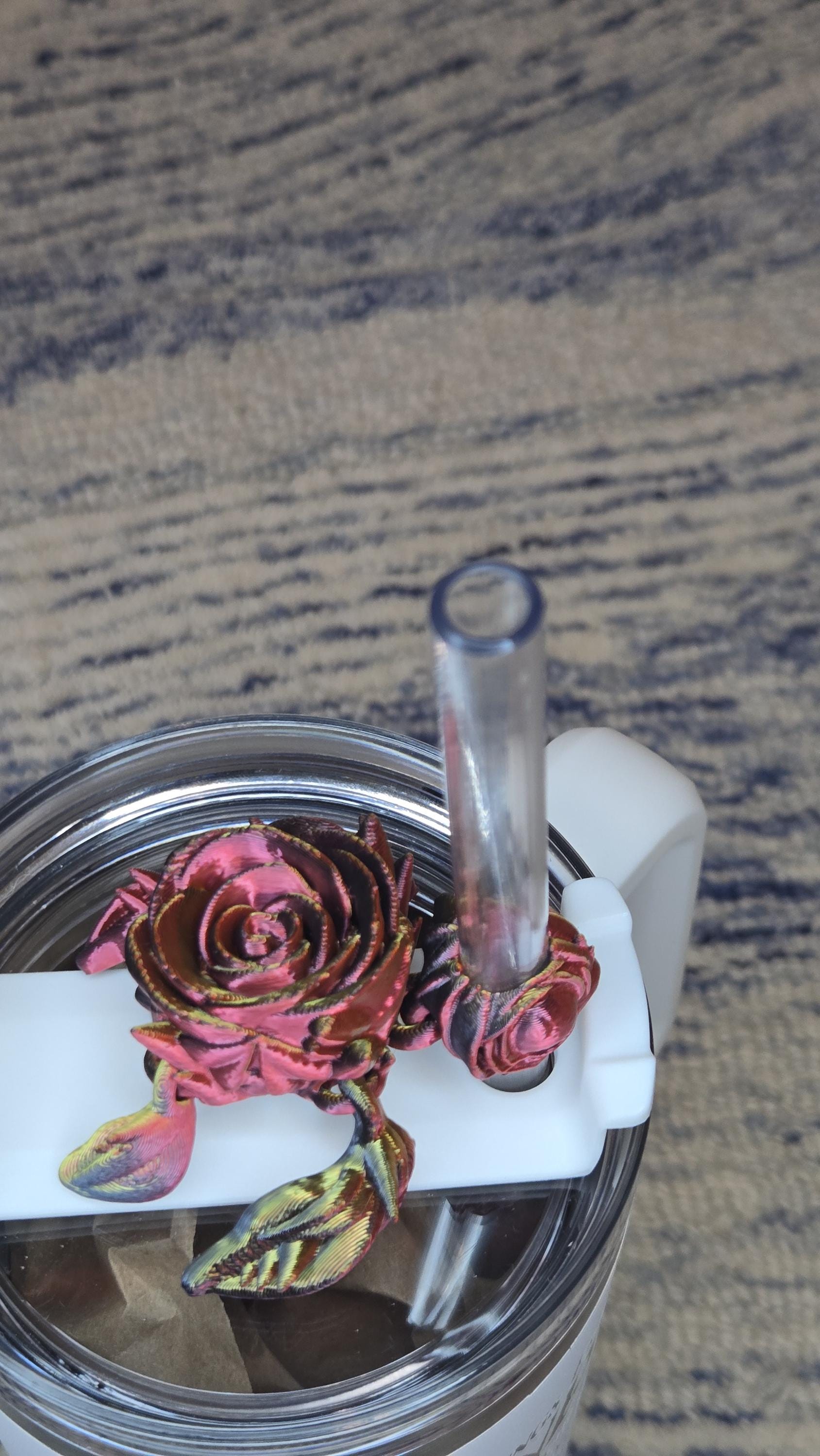Tumbler straw charm - rose turtle