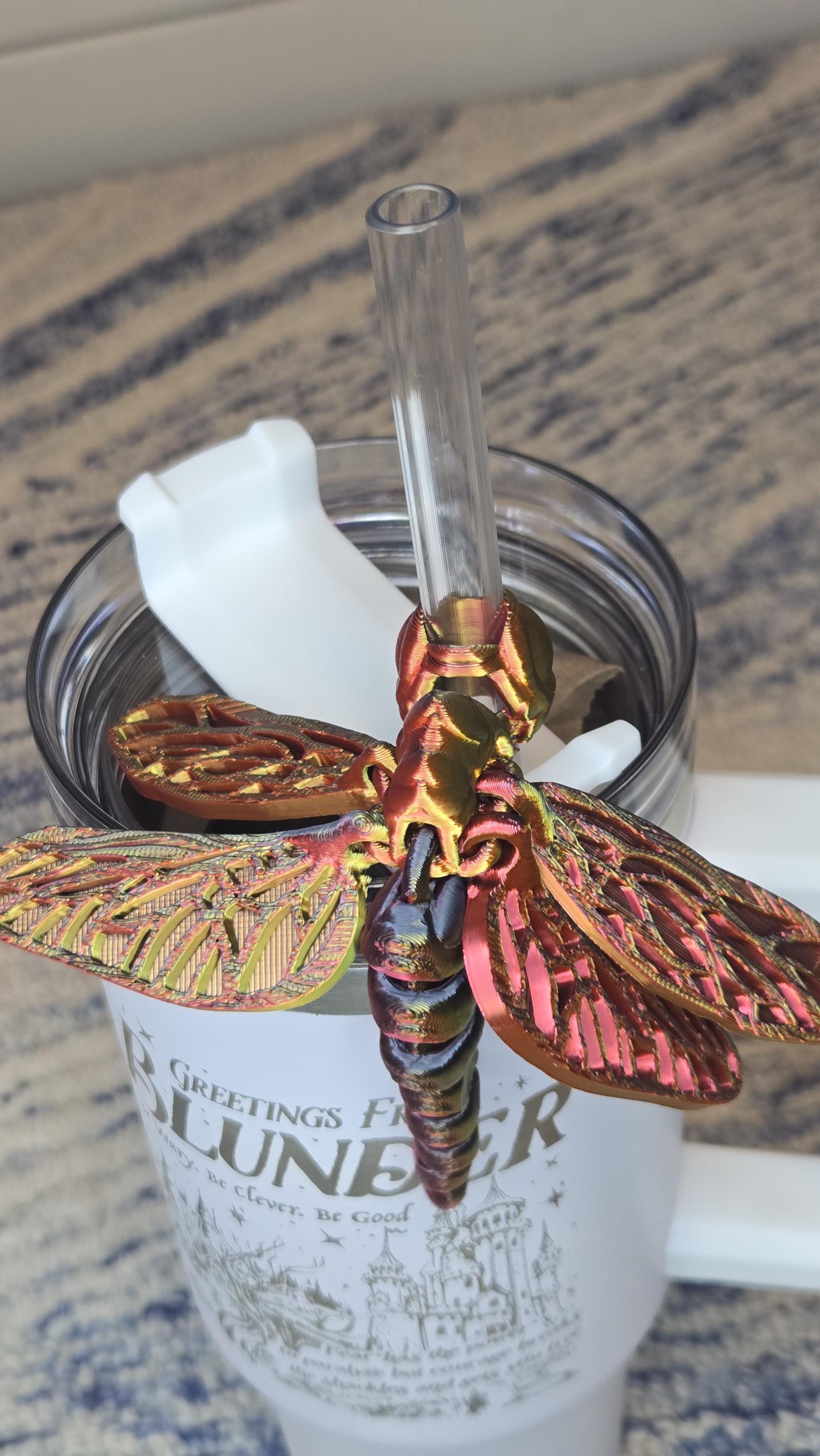 Tumbler Straw charm - Dragonfly